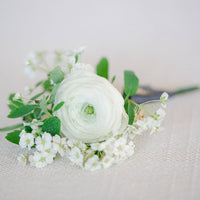 Boutonniere - White & Green