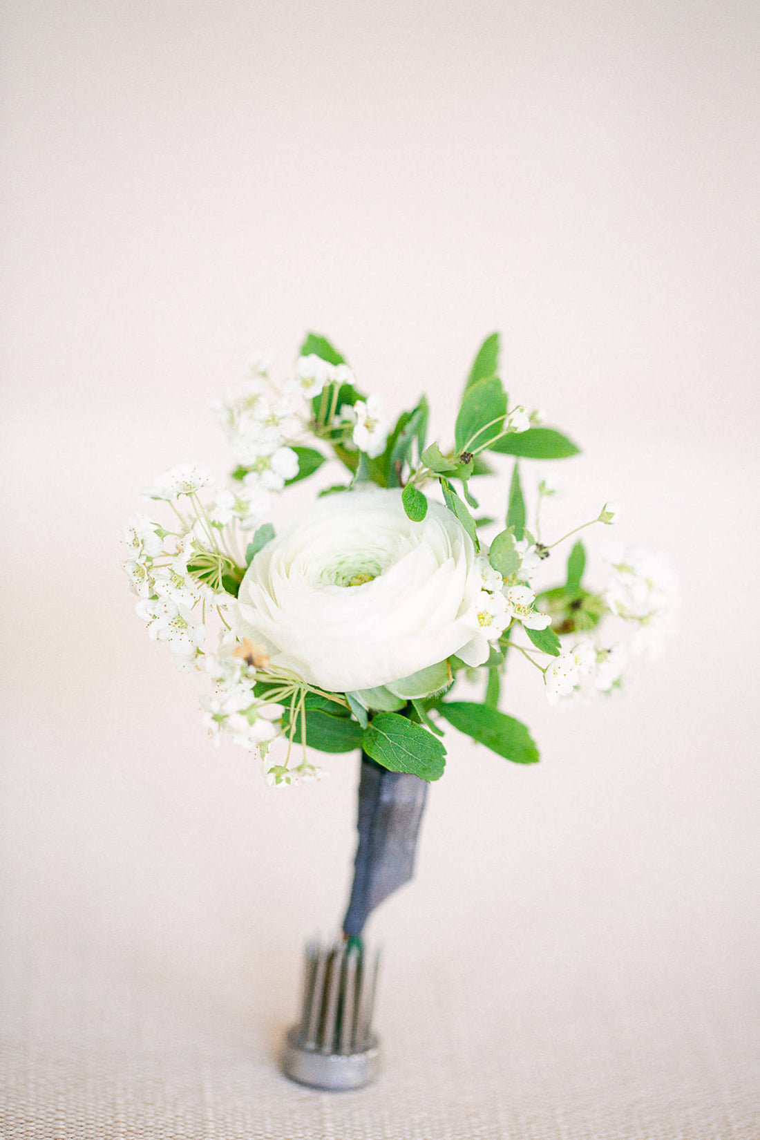 Boutonniere - White & Green