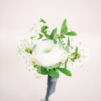 Boutonniere - White & Green